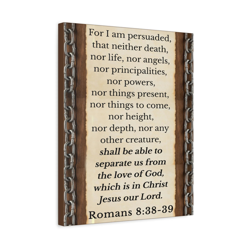 Scripture Walls Romans 8:38-39 Chain Bible Verse Canvas Ready to Hang Unframed